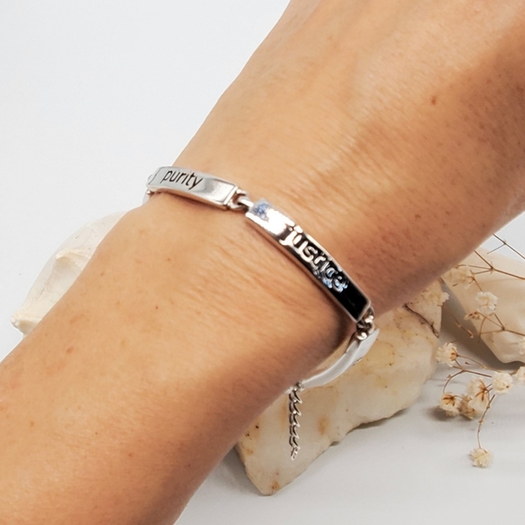 Silver Bracelet Graphic/Words - Picture 11 of 11